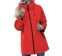 Chubasquero Mujer Impermeable Largo Viaje Talla Grande Moda Chaqueta Cortavientos Running Montaña Ciclismo Moto Ligero Abrigo de Lluvia con Cremallera Gabardina para al Aire Libre Acampada Trekking