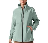 Chubasquero Mujer Impermeable Otoño Raincoat Gabardina Inverno Chaquetas Invierno Parka Abrigos Cortavientos Chaqueta Ropa Lluvia Cazadora de Agua Moto Verde Menta L