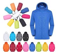 Chubasquero Mujer Impermeable Plegable Viaje Cortavientos Hombre Unisex Running Montaña Ciclismo Moto Chaqueta Cortaviento Talla Grande Ligero Abrigo de Lluvia Gabardina Acampada Trekking Aire Libre