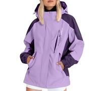 Chubasquero Mujer Impermeable Viaje Talla Grande Moda Chaqueta Cortavientos Running Montaña Ciclismo Moto Ligero Abrigo de Lluvia con Cremallera y Bolsillos Gabardina al Aire Libre Trekking Acampada