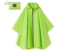 Chubasquero Mujer Largo Impermeable con Capucha Estilo Poncho Ideal for Turismo(K29 Grass Green)