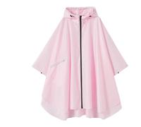 Chubasquero Mujer Largo Impermeable con Capucha Estilo Poncho Ideal for Turismo(K29 Pink)