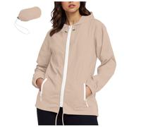 Chubasquero mujers Impermeable Largo Viaje Talla Grande Chaqueta Cortavientos Running Montaña Ciclismo Moto Ligero Abrigo de Lluvia con Cremallera Gabardina para al Libre Acampada (Beige-d, XXL)