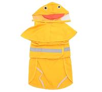 Chubasquero para estilo pato, chaqueta ligera para lluvia, poncho con capucha, impermeable para mascotas, sudaderas con capucha con rayas reflectantes y capucha transparente para pequeños (XL)
