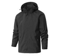 Chubasquero para hombre con capucha desmontable, bloque de colores, chaqueta softsheli, cremallera a prueba de viento, chaqueta de senderismo, impermeable, cuello alto, chaqueta con capucha, tallas