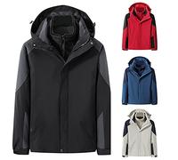 Chubasquero para hombre con forro impermeable, chaqueta de lluvia para hombre, negro, impermeable, chaqueta de entretiempo con capucha, chaqueta de senderismo, deportiva, chaqueta softshell, elegante