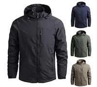 Chubasquero para Hombre Ligero, Impermeable, Plegable y Transpirable - Chaqueta de Softshell para Trabajo, Trekking y Esquí - Cortavientos