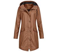 Chubasquero para mujer, color sólido, impermeable, resistente al viento caqui M-36/38/40