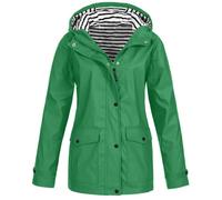 Chubasquero para mujer, impermeable, chaqueta de senderismo para mujer, chaqueta ligera de entretiempo, tallas grandes, chaqueta para exteriores, forrada con rayas, chaqueta softshell de corte regular