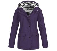 Chubasquero para mujer, impermeable, chaqueta de senderismo para mujer, chaqueta ligera de entretiempo, tallas grandes, chaqueta para exteriores, forrada con rayas, chaqueta softshell de corte regular