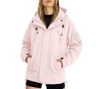 Chubasquero para mujer, para exterior, talla grande, resistente al viento, holgado, impermeable, con lunares, Rosa., S