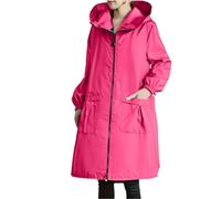 Chubasquero Para Mujer Viaje Impermeable Chaqueta Cortaviento Largo Ligera Con Capucha Gabardina Cortavientos Transpirable Poncho Lluvia Largo Con Bolsillos Moto Abrigo De Lluvia Para Montaña Trekking