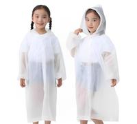 Chubasquero para Niños, 2 Poncho de Lluvia para Niños, Poncho Iimpermeable Reutilizable con Mangas, Espesar Reutilizable EVA Chubasquero
