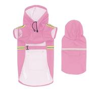 Chubasquero para perros | Chubasquero para perros con arnés de cableado - Ropa impermeable ajustable para mascotas | Revestimiento para perros Clima frío | Chaqueta con tira reflectante, paso fácil en