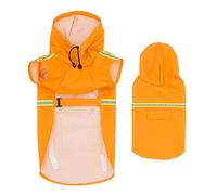 Chubasquero para perros | Chubasquero para perros con arnés de cableado - Ropa impermeable ajustable para mascotas | Revestimiento para perros Clima frío | Chaqueta con tira reflectante, paso fácil en