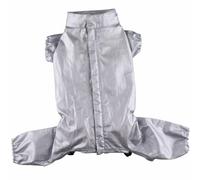 Chubasquero para perros de DoggyDolly con cremallera y 4 mangas, gris