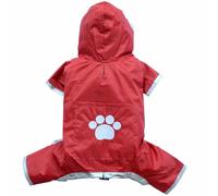 Chubasquero para perros de DoggyDolly rojo con 4 mangas