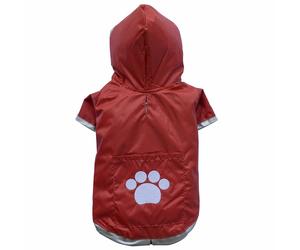 Chubasquero para perros grandes, capucha y 2 mangas, rojo