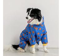 Chubasquero para Perros, Impermeable Universal for Perros Grandes, con Capucha y Estampado de Cuatro Patas(Blue,XXL)
