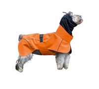 Chubasquero para perros pequeños con orejeras, chaqueta impermeable ligera 2 en 1 con agujero de tracción, poncho reflectante ajustable para perros pequeños y medianos_3XL (naranja)