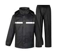 Chubasquero reflectante impermeable para hombre, cortavientos, chaqueta de lluvia para moto, transpirable, chubasquero + pantalones de lluvia para bicicleta al aire libre, cortavientos, ropa de lluvia