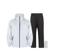 Chubasquero Traje impermeable for adultos, unisex, for verano, for motocicleta, ligero, transpirable, for exteriores(White,4XL)