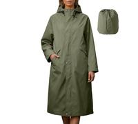 Chubasqueros para hombre y mujer, chubasquero ligero impermeable, chubasquero largo con capucha, cortavientos para exteriores, gabardina de un solo color, ropa de lluvia plegable, parka de lluvia para