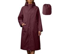 Chubasqueros para hombre y mujer, chubasquero ligero impermeable, chubasquero largo con capucha, cortavientos para exteriores, gabardina de un solo color, ropa de lluvia plegable, parka de lluvia para