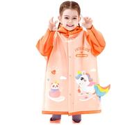 Chubasqueros para Niñas Poncho de Lluvia Chaqueta Impermeable Ligero Abrigos Impermeables con Capucha Reutilizable Traje y Chaquetas Ropa Dibujos Animados Funda Mochila