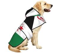 Chubasqueros para perros con estampado de bandera del Sáhara Occidental con capucha reflectante, chaqueta poncho portátil para mascotas, para cachorros pequeños, medianos y grandes 3XL