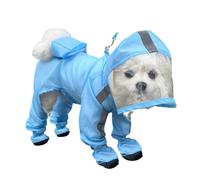 Chubasqueros para perros pequeños, chaqueta impermeable con capucha y agujero para correa para Schnauzer Beagles, bulldog francés, mini pinzas (grande)