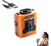 Chubby Cable Fan - 2025 New Chubby Cool Belt Fans, 6000mah Portable Fan Belt, Rechargeable Wearable Cooler with Flashlight, For Worksites, Hiking & Camping (Orange)