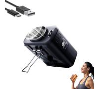Chubby Cable Fan - 2025 New Chubby Cool Belt Fans, 6000mah Portable Fan Belt, Rechargeable Wearable Cooler with Flashlight, For Worksites, Hiking & Camping (Black)