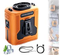 Chubby Cable Fan - 2025 New Rechargeable Wearable Cooler with Flashlight,Chubbycool 6000mah Portable Fans Belt with 5 Speeds Hands-Free for Jobsite, Travel & Camping (Yellow)