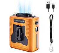Chubby Cable Fan, Chubby Cable Fan Belt, Chubbycool 6000mah Portable Fans Belt, Rechargeable Wearable Cooler with Flashlight, for Camping, Outdoors, Construction (Orange)