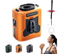Chubby Cable Fan, Chubby Cable Waist Fan, Chubbycool 6000mah Portable Fan Belt, Rechargeable Wearable Cooler with Flashlight, For Worksites, Hiking & Campings (Orange)