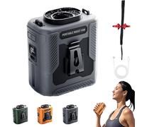 Chubby Cable Fan, Chubby Cable Waist Fan, Chubbycool 6000mah Portable Fan Belt, Rechargeable Wearable Cooler with Flashlight, For Worksites, Hiking & Campings (Gray)