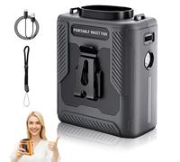 Chubby Cable Fan, Chubby Cool Belt Fan, Portable Rechargeable Rechargeable Wearable Cooler, with Flashlight, Personal Clip on Fans with 5 Speeds for Outdoor Camping Travel (Grey)