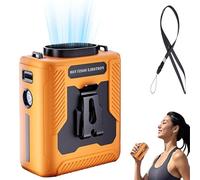 Chubby Cable Fan, Chubbycool 6000mah Portable Fan Belt, Rechargeable Wearable Cooler with Flashlight, 5 Speeds, for Outdoor Work, Hiking & Travel (Orange,1PC)