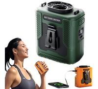 Chubby Cable Fan, ChubbyCool 6000mah Portable Fan Belt, Rechargeable Wearable Cooler with Flashlight, USB with 5 Speeds for Worksites, Hiking & Camping (Green)