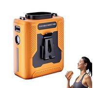 Chubby Cable Fan, Chubbycool 6000mah Portable Fans Belt, Rechargeable Wearable Cooler with Flashlight, for Outdoor Work (Orange)