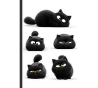 Chubby, cute, fluffy, bored-looking black cat: Work Notebook, Funny Office Gift for Women, Coworker, Boss, Secret Santa Gag Gift (Blank Lined Journal)