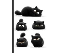Chubby, cute, fluffy, bored-looking black cat: Work Notebook, Funny Office Gift for Women, Coworker, Boss, Secret Santa Gag Gift (Blank Lined Journal)