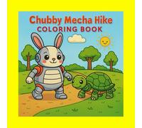 Chubby Mecha Hike: Coloring Book: A Square Coloring Book of Chubby Robo Bunny and Turtle Hiking Through the Forest