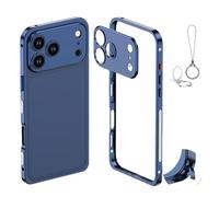 Chubbycase - Ultra-thin Metal Frame Heat Dissipation Case with Lens Protector for Iphone 17/16/15/14/13 Air Pro Max, Magnetic Charging Aluminum Alloy Frame Phone Case (Dark Blue,For iPhone17PROMAX)