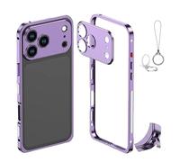Chubbycase - Ultra-thin Metal Frame Heat Dissipation Case with Lens Protector for Iphone 17/16/15/14/13 Air Pro Max, Magnetic Charging Aluminum Alloy Frame Phone Case (Purple,For iPhone13PROMAX)