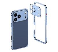 ChubbyCase Ultra-Thin Metal Frame Heat Dissipation Case with Lens Protector, Slim Cooling Protective Cover for iPhone 16/15/14/13 Pro Max, Lightweight Shockproof Design (Blue,For Iphone 13Pro)