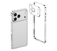 ChubbyCase Ultra-Thin Metal Frame Heat Dissipation Case with Lens Protector, Slim Cooling Protective Cover for iPhone 16/15/14/13 Pro Max, Lightweight Shockproof Design (Silver,For Iphone 14Pro)