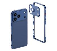 ChubbyCase Ultra-Thin Metal Frame Heat Dissipation Case with Lens Protector, Slim Cooling Protective Cover for iPhone 16/15/14/13 Pro Max, Lightweight Shockproof Design (Dark Blue,For Iphone 13Pro)