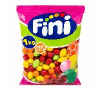 Chuchelandia- Chicle Fini Macedonia | Bolsa 1KG | Chicles Rellenos con Pica Pica de Frutas Surtidas | Limón, Sandía, Naranja y Más Sabores | Sin Gluten